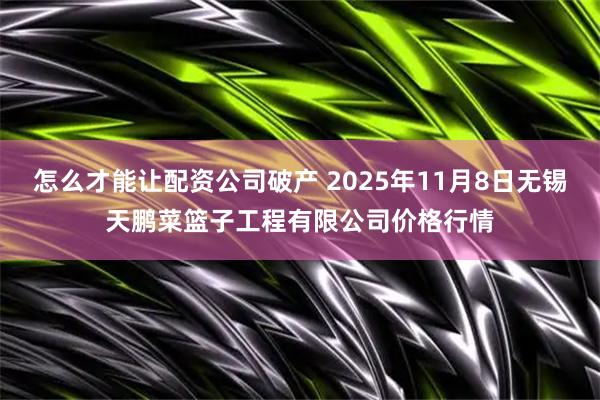 怎么才能让配资公司破产 2025年11月8日无锡天鹏菜篮子工程有限公司价格行情
